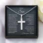 To My Son | I love You - Stainless Steel Cross Necklace